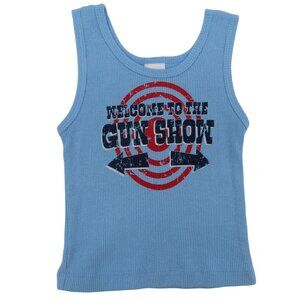 Little Teez Baby Boy 18M 18 Months Welcome To The Gun Show Blue Tank Top Shirt